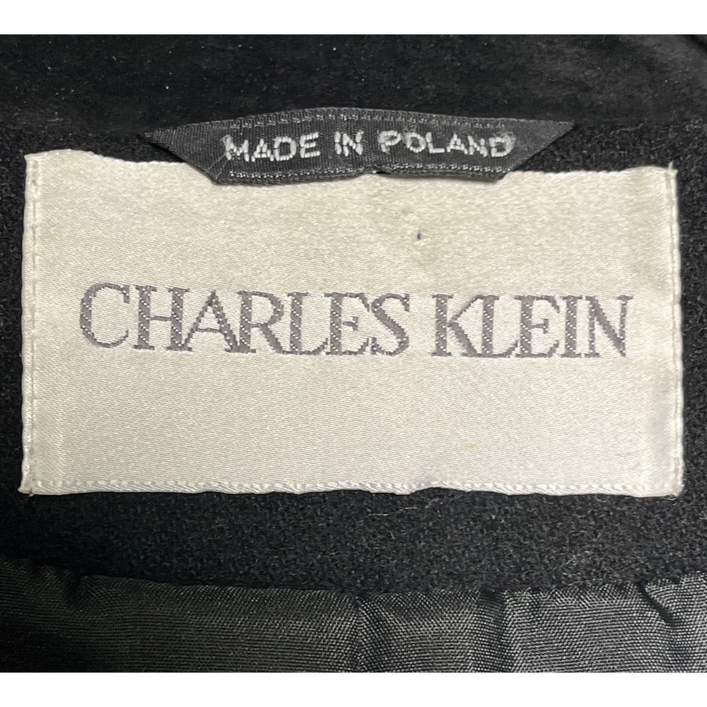 Vintage Charles Klein Womens Size 6 Black Wool Blazer Suede Collar Elbow Patches - Picture 2 of 9